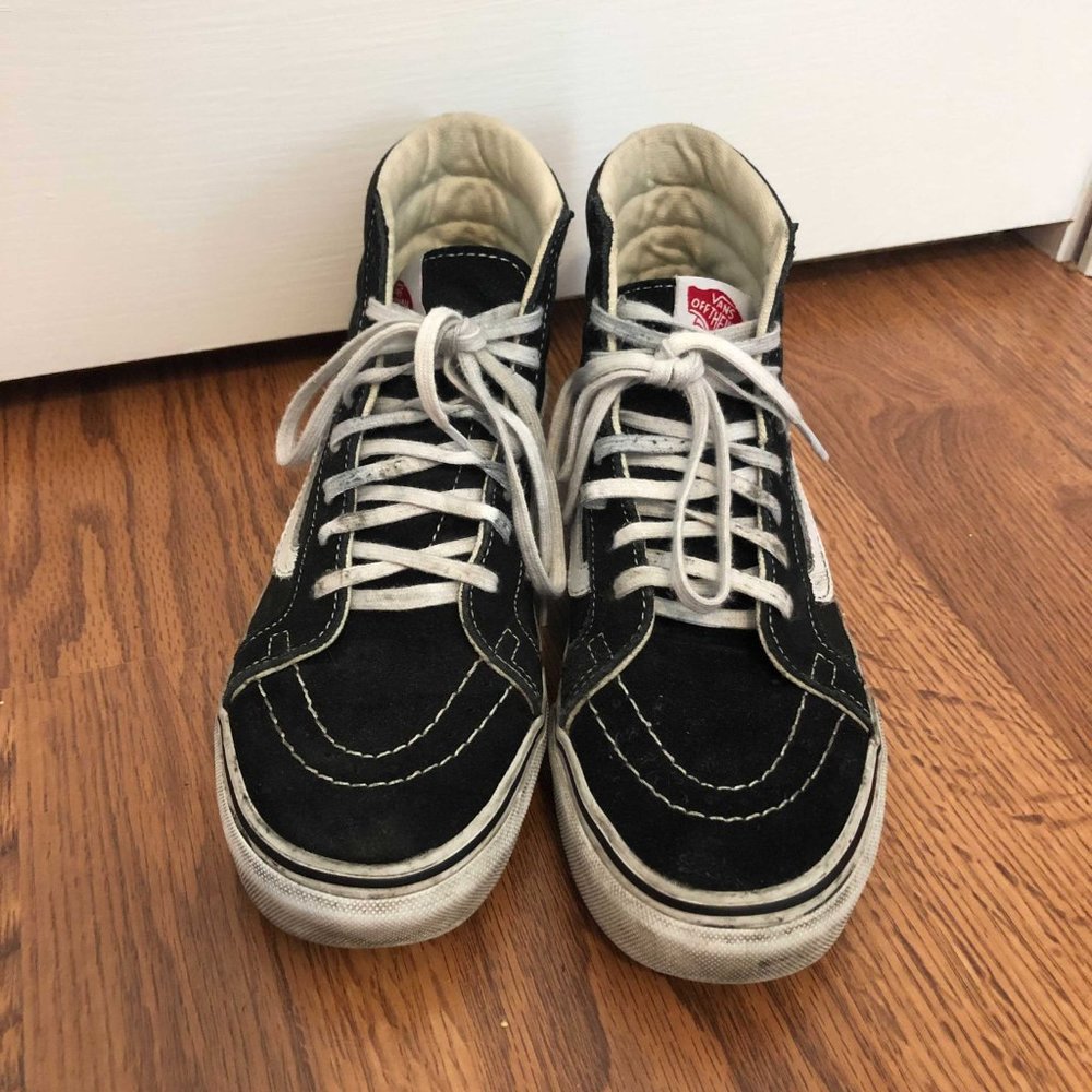 Vans Classic Black and White high-tops (used)